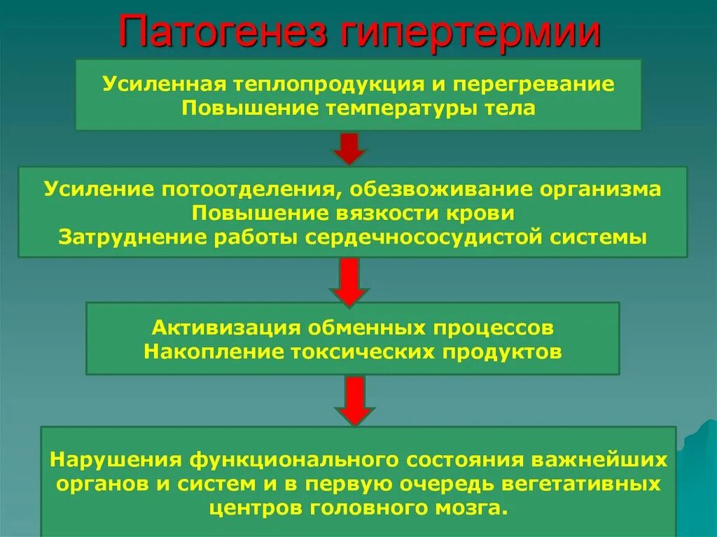 Признаки патогенеза. Гипертермия механизм развития. Патогенез гипертермии патофизиология. Эндогенная гипертермия патогенез. Общие механизмы развития гипертермий..