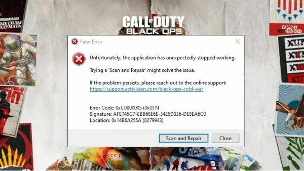 Fatal error 0xc0000005. Ошибка 0xc0000005.