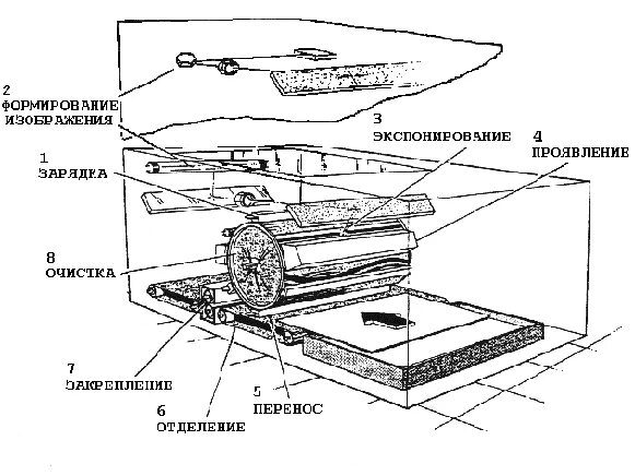 Устройство лазерного принтера схема. Из чего состоит МФУ лазерный. Схема копировального устройства. Схема работы копировальных устройств.
