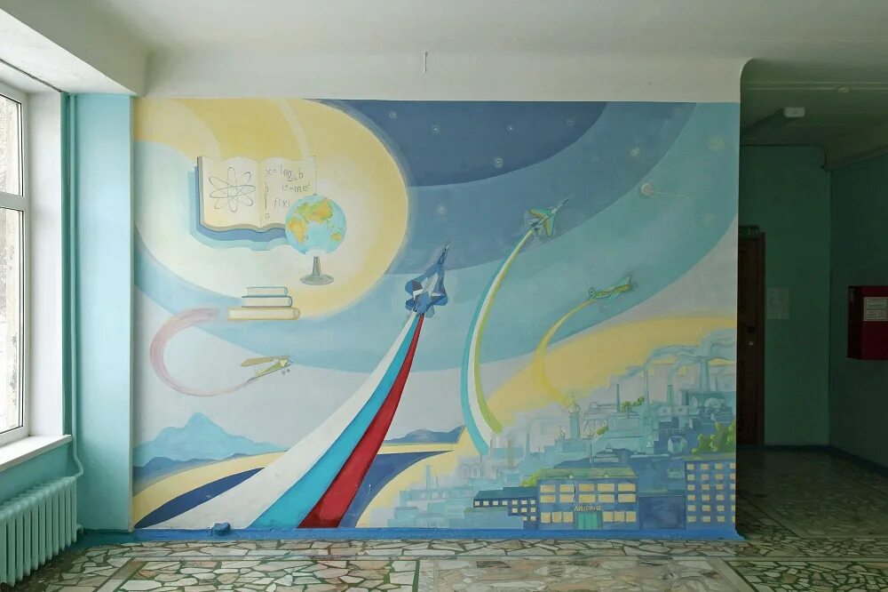 роспись стен в классе. роспись стен в изостудии. геометрическая настенная роспись. роспись стен в школе. роспись стен класс.