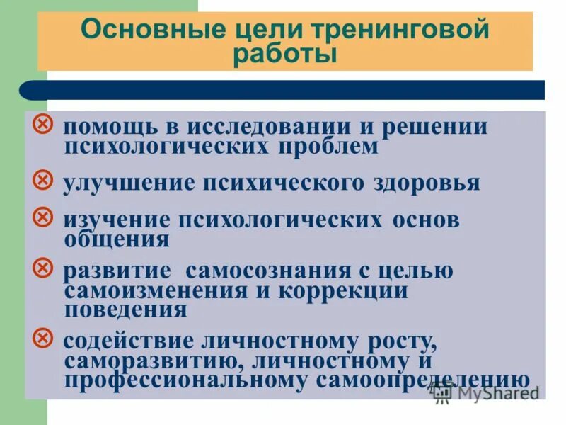 формы тренинговой работы