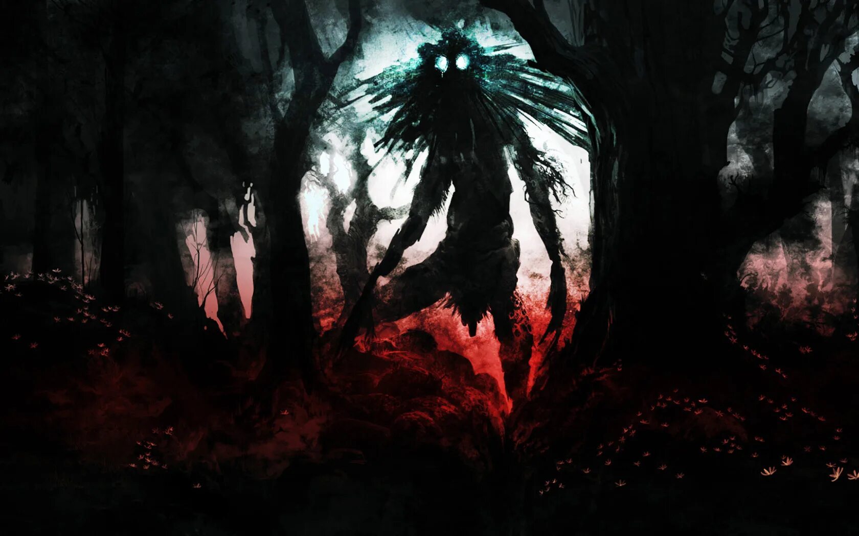 Мрачный фон. Страшный лес. Красивые мрачные картинки.