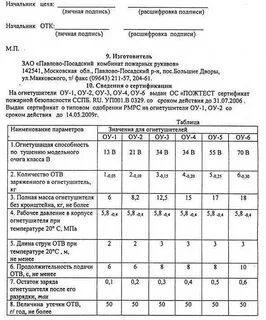 Эксплуатационный на огнетушители