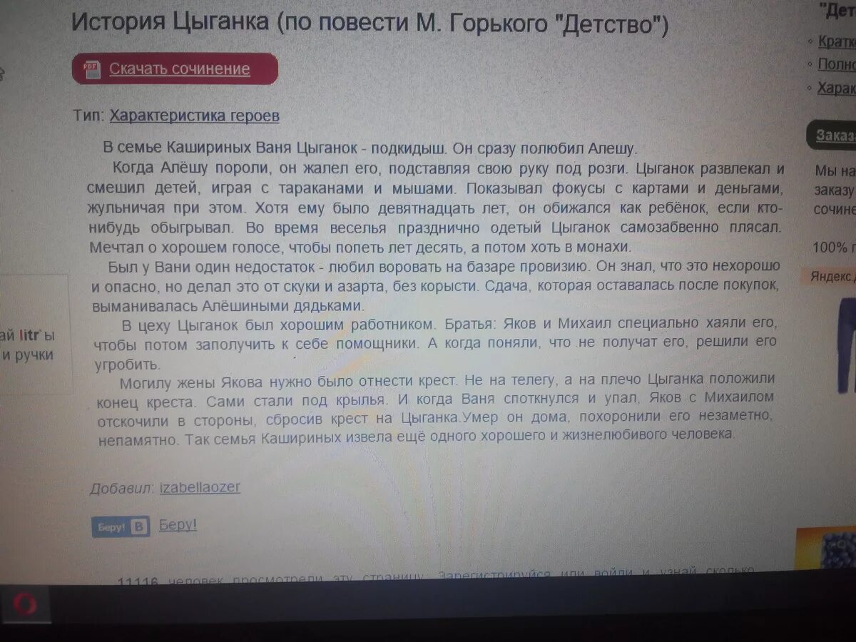 Характеристика цыганка. Сочинение на тему история цыганка 7 класс. Цыганок детство Горький характеристика. Цыганок детство описание. Цыганок из детства горького описание