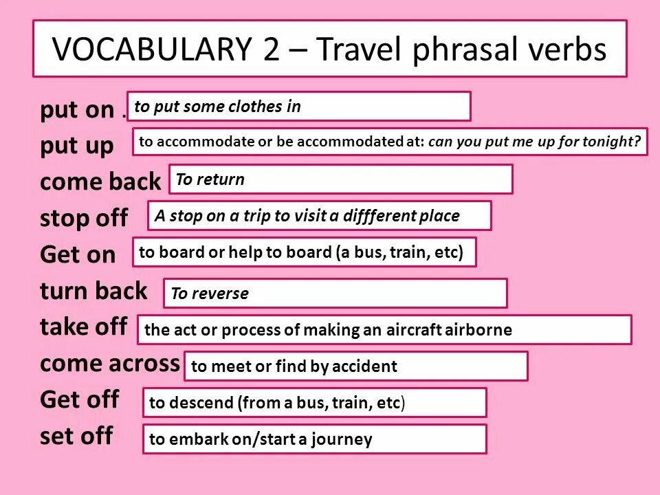 Phrasal verbs словарь. Фразовые глаголы путешествия. Phrasal verbs Vocabulary. Phrasal verbs поездка. Been new topic