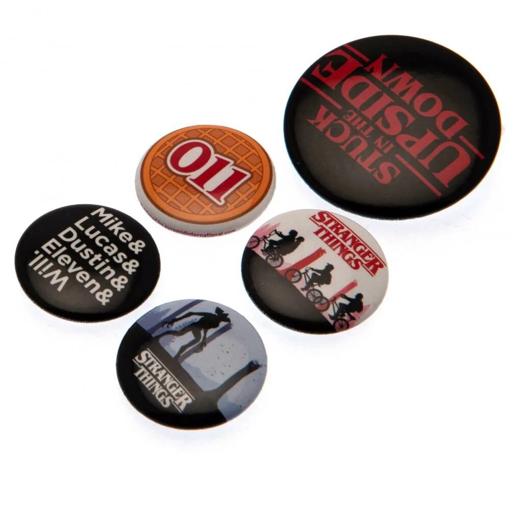 Button things. Stranger things badge.