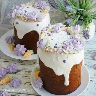 Цветы из безе на кулич