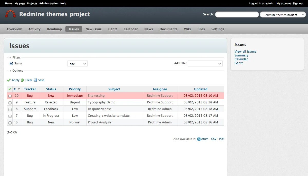 Redmine. Redmine темы. Сайты на Redmine. Redmine Wiki.