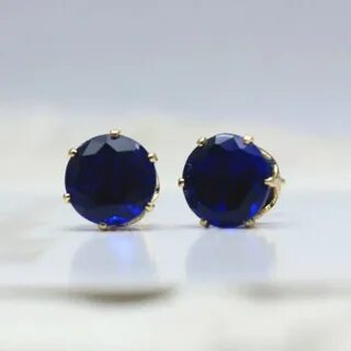 Серьги с синим камнем