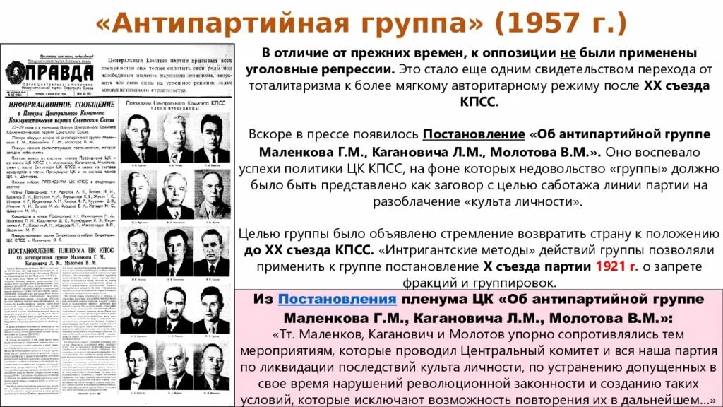 Антипартийная группа Маленков Молотов. Антипартийная группа Молотова Маленкова Кагановича в 1957 году. Разгром Антипартийной группы. Антипартийная группа в кпсс в 1957