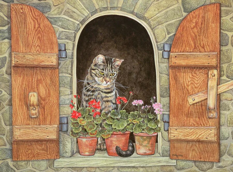 милые домики рисунки. сказочный дом для животных. художник энн мортимер. доброе утро мама кошечка. оксана заика коты картины.