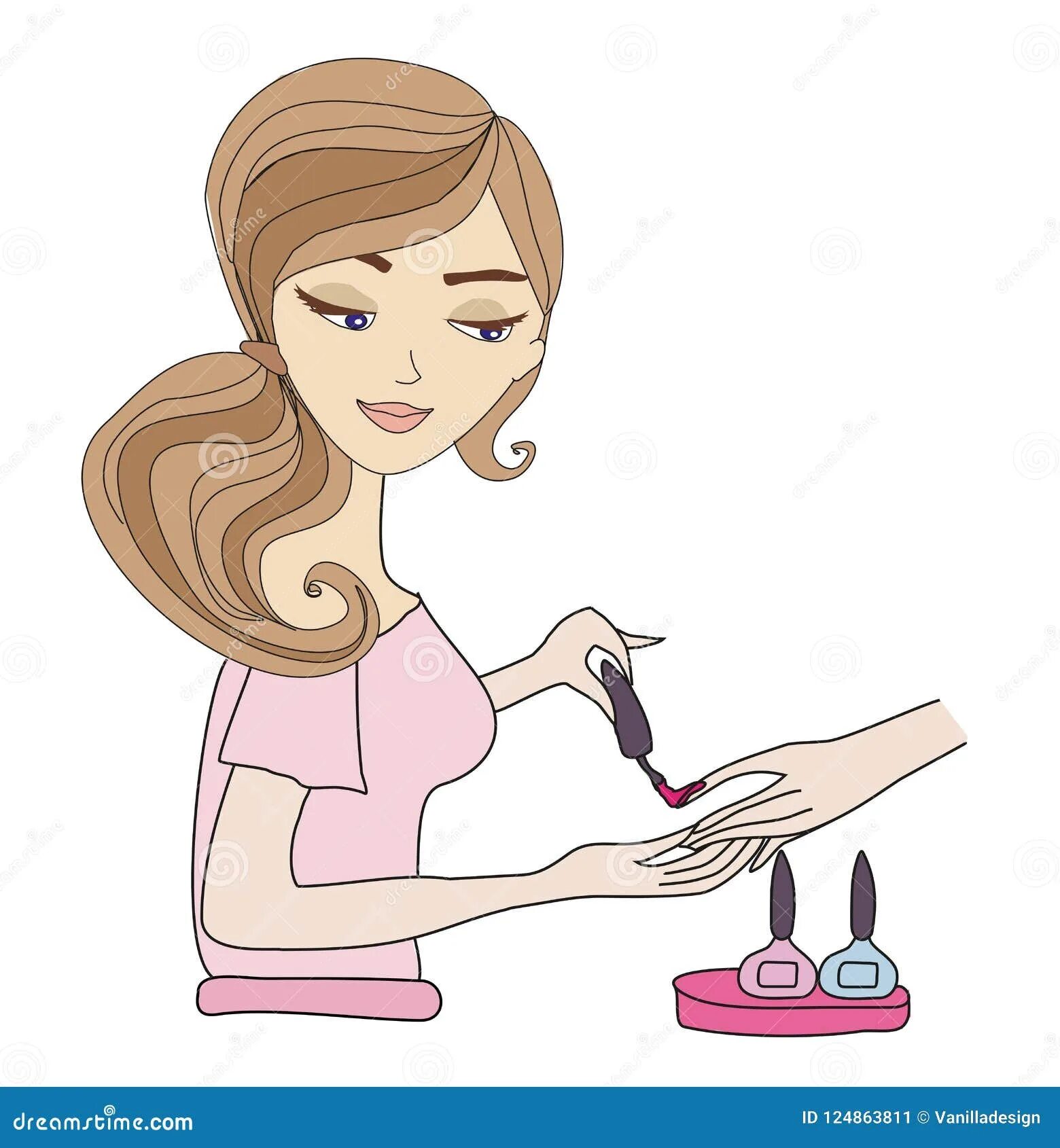 Manicure vector art illustration Gambar, Stiker, Bingkai