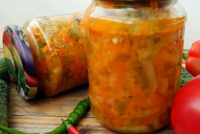 Кабачок морковь болгарский перец на зиму. Овощная закуска на зиму. интересные рецепты на зиму в банках.