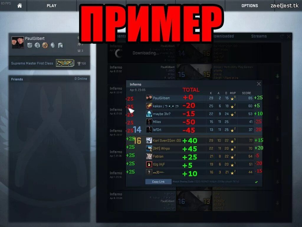 Рейтинг в кс 2 какое звание