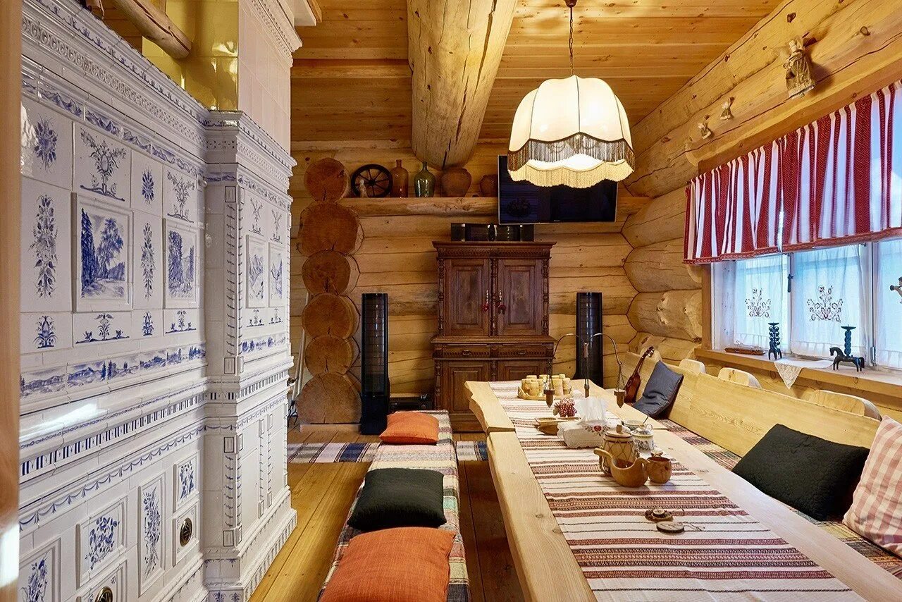 Интерьер современной избы classic mountain cabin interior, rustic charm, Austria Деревенские дома, Интерье