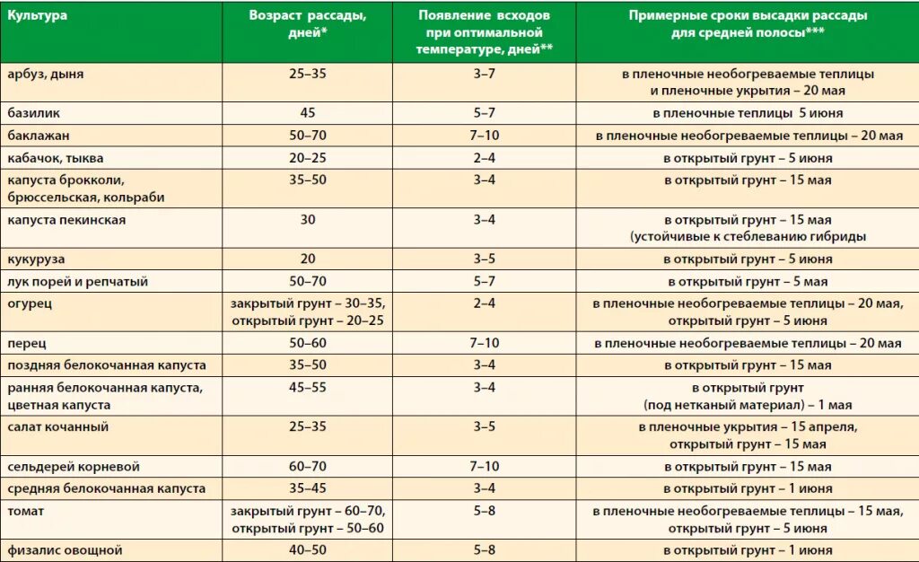 При какой температуре воздуха можно высаживать. Возраст рассады овощей для высадки в грунт таблица. Таблица сроков посева семян овощей на рассаду. Сроки высадки семян на рассаду таблица. Сроки высадки рассады в открытый грунт.