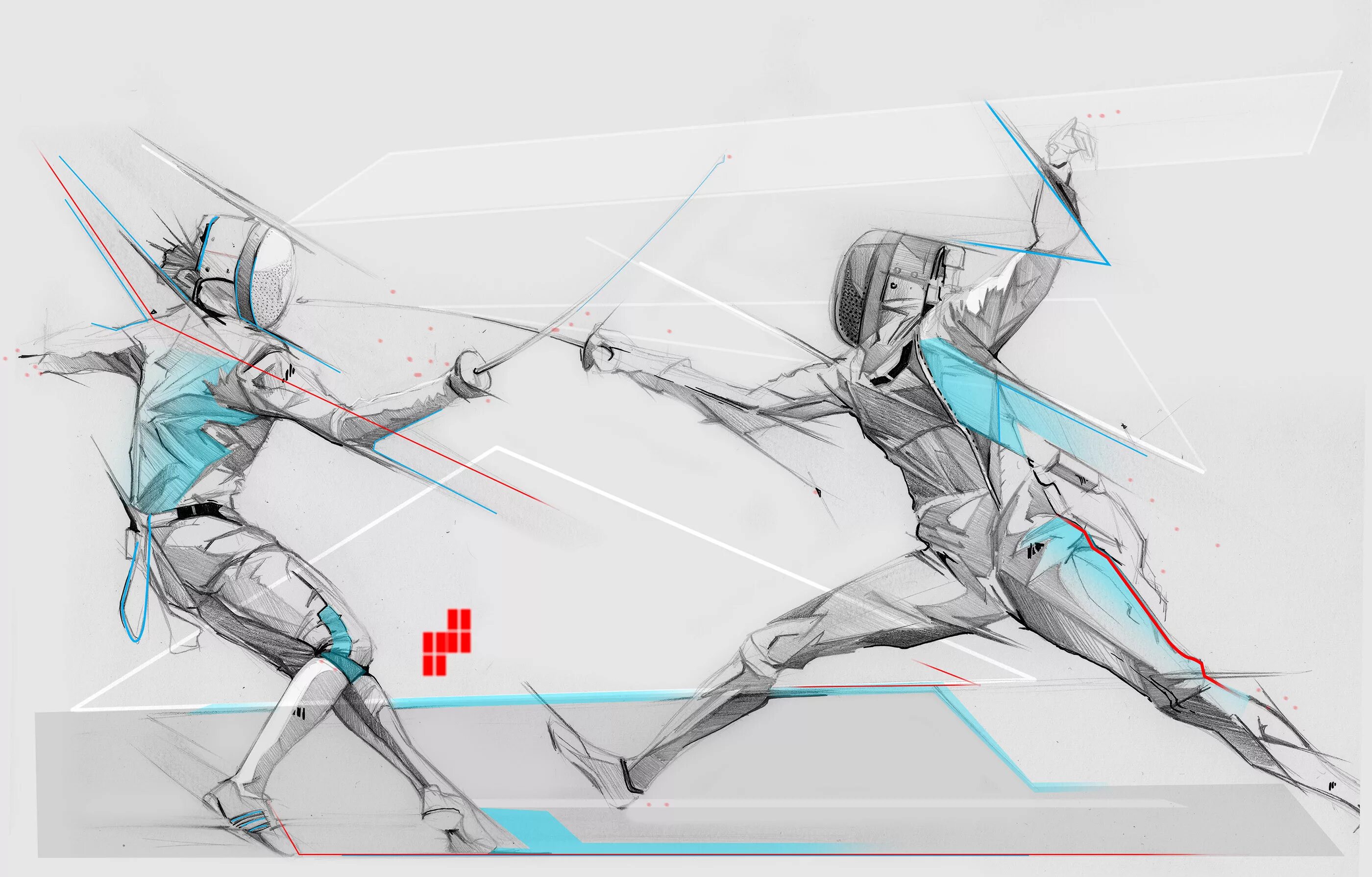 Dynamic speed. Sport sketch. digital sketch dynamic woman.