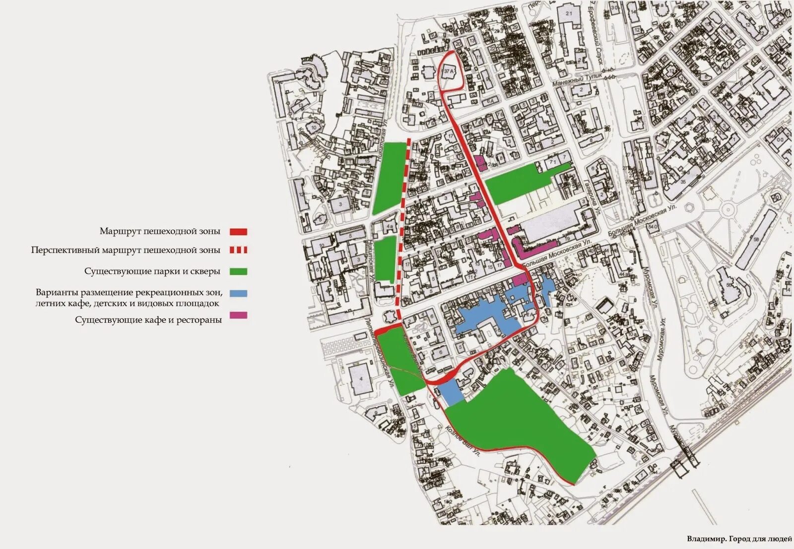 Карта владимира дороги. Пешеходный маршрут по Владимиру.