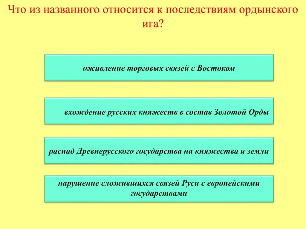 К последствиям Ордынского владычества на Руси относится. Последствия Ордынского владычества. Последствия Ордынского Ига. Что из названного относится к владычества на Руси. Что из названного является результатом