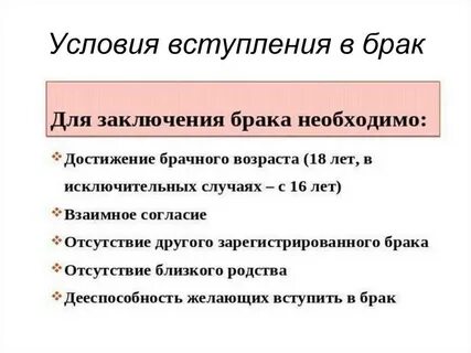 3 условия брака