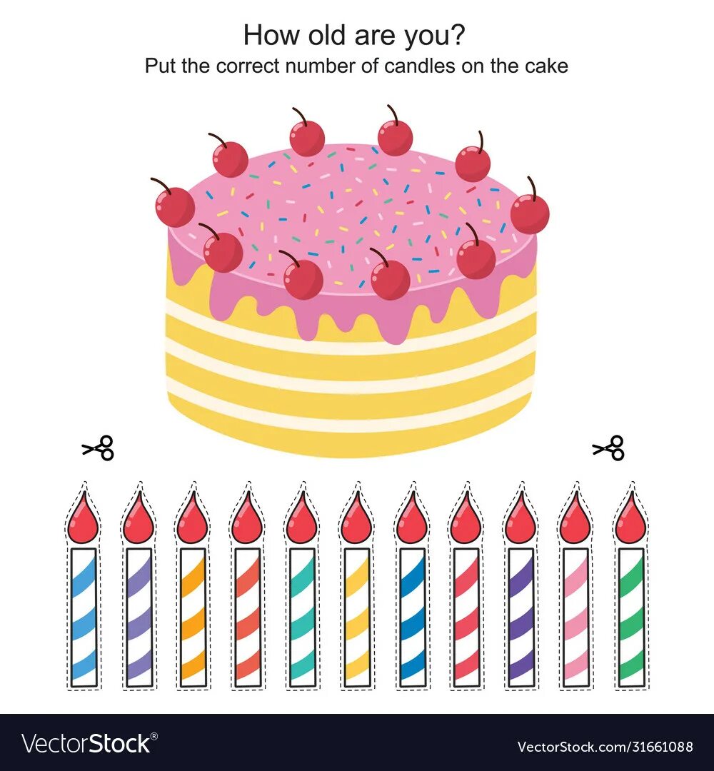 How old are you worksheet. How old are you?. cake candles worksheet. how old are you cake. how old are you games for kids.