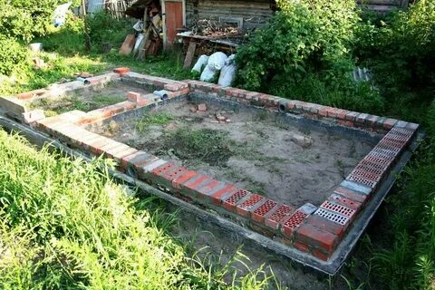 Цоколь для бани из кирпича