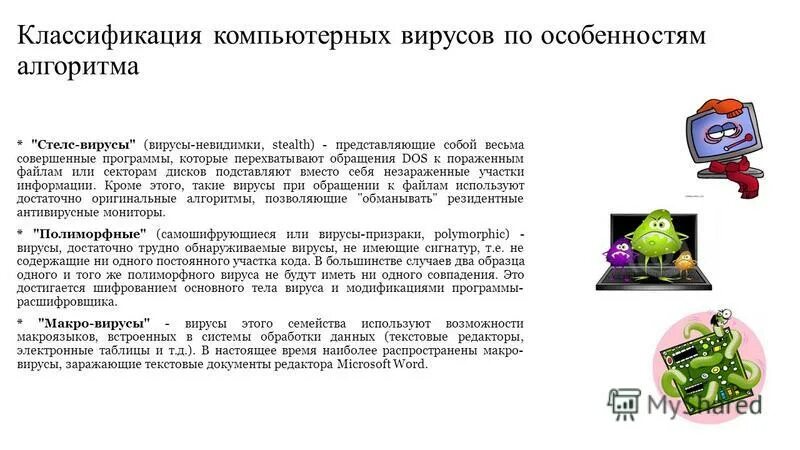 какие действия выполняют вирусы