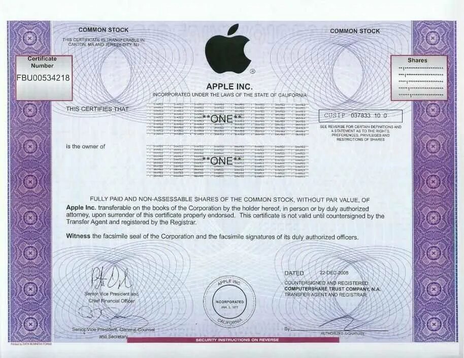 Apple certificates. Сертификат apple. как выглядит акция эппл. сертификация apple. ценные бумаги apple.