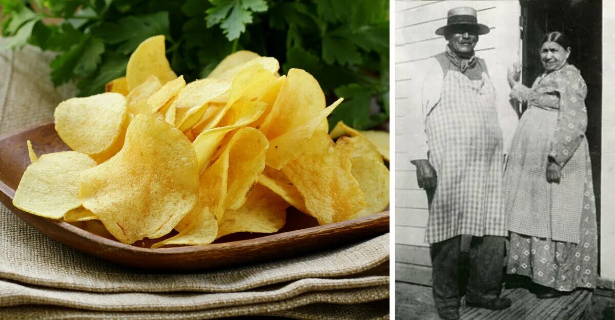 В каком году придумали чипсы. Джордж Крам чипсы. Джордж Крам изобретатель чипсов. Шеф-повар Джордж Крам. Уильям Тэппенден чипсы.