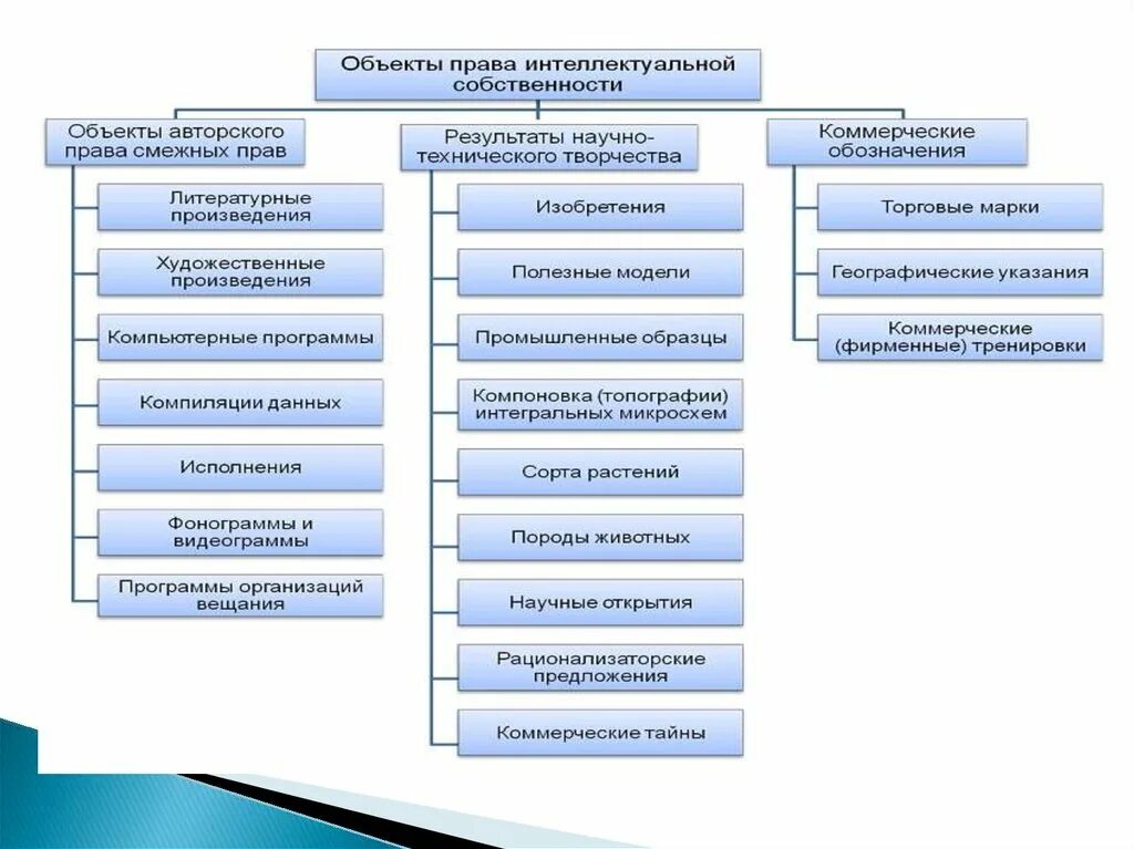 Регистрация прав на интеллектуальную собственность. Состав интеллектуальной собственности. Объекты смежных прав интеллектуальной собственности.