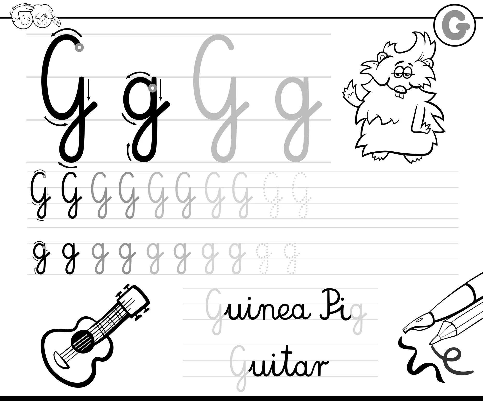 Write g. Буква g для детей написание. буква gg прописи. how to write letter g. как написать букву g.