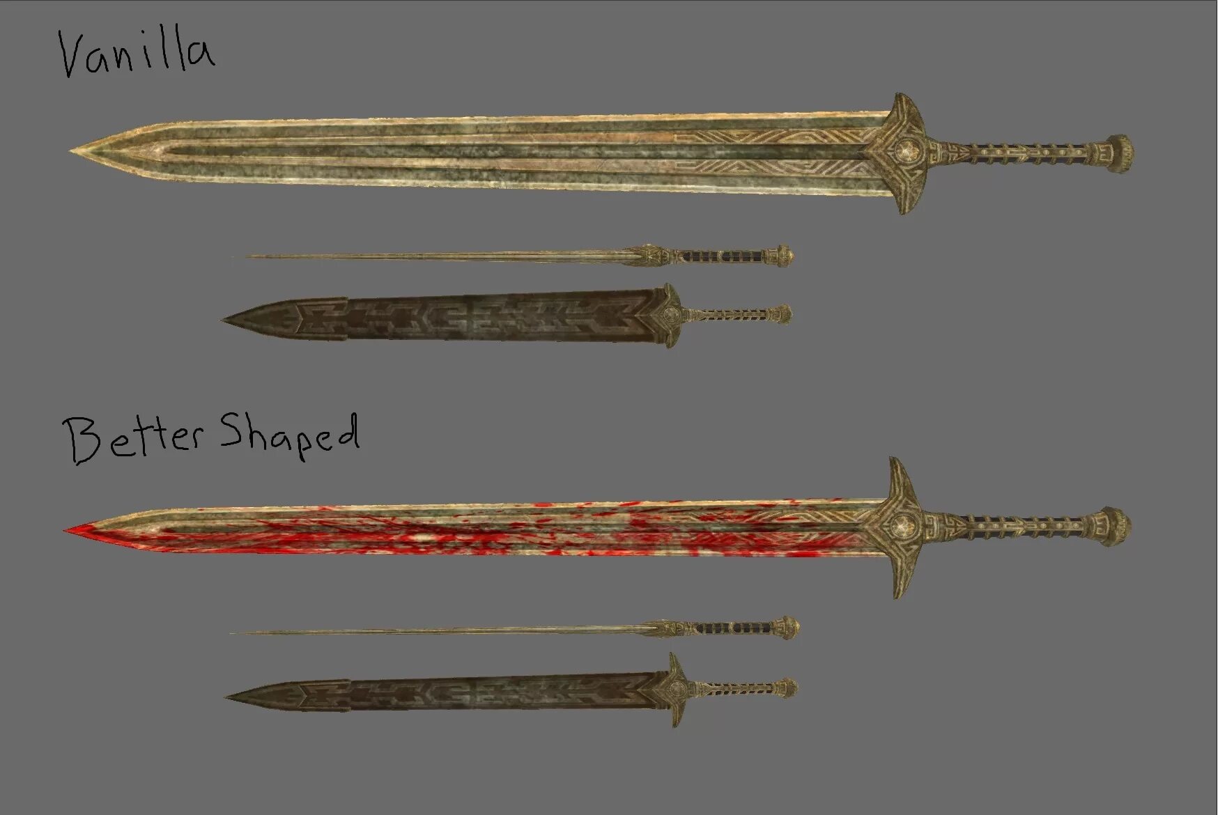 Better shaped weapons. Скайрим мод меч стражи рассвета. Железный одноручный меч скайрим. Скайрим скимитар ретекстур. Скайрим реплейсер одноручного оружия.