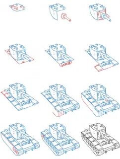 Рисунок танка кв 2 карандашом. учимся рисовать танк поэтапно