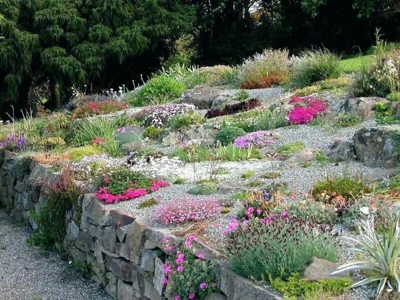 Террасирование склонов холмов. Альпинарий. Цвета склонов. Парк хицужияма. Ландшафт в натургарден ступени.