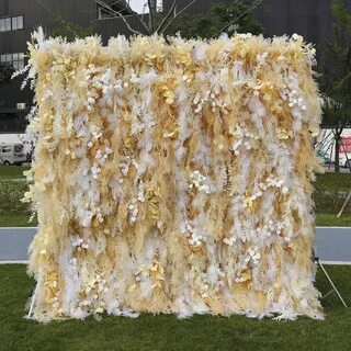 Высокое Качество Заводская Цена Свадебное Украшение Оранжевое Перо Настенны...