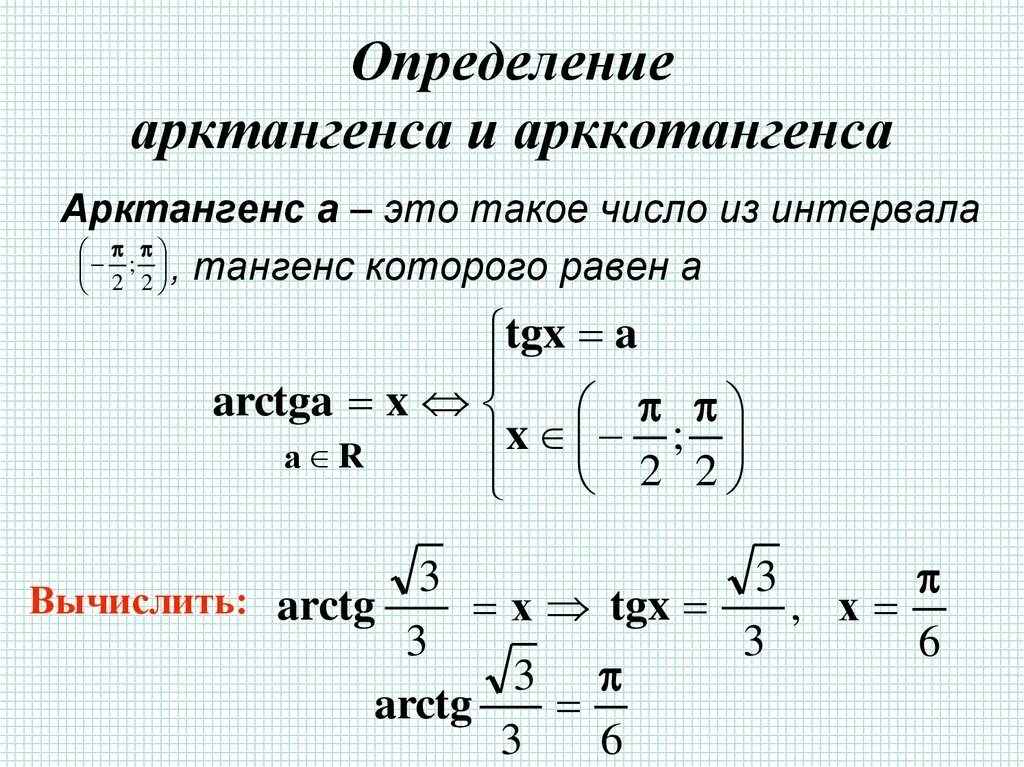 Область определения арккотангенса