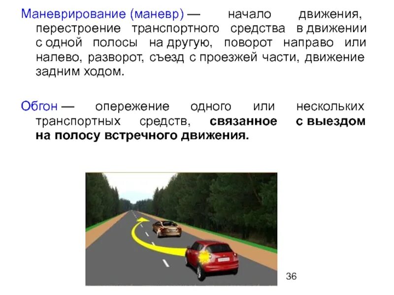 Сигналы поворота при обгоне