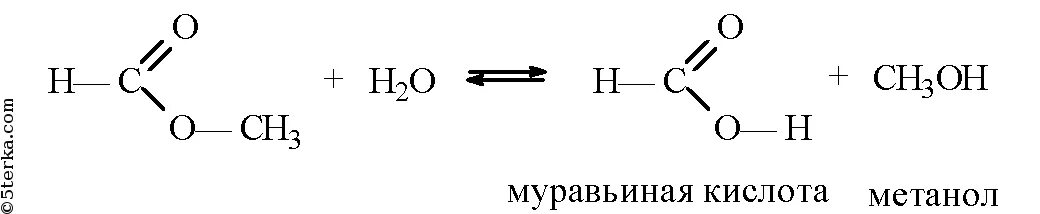 Муравьиная кислота реагирует с метанолом