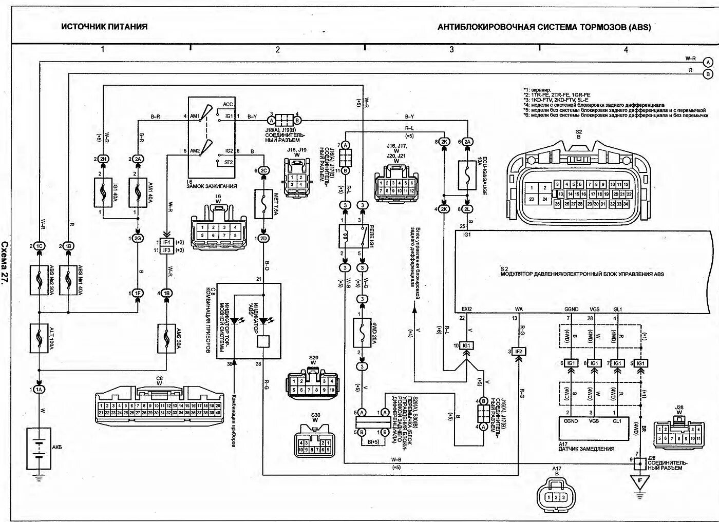 Не работает абс тойота. Схема электрооборудования Toyota Vitz 1999. Схема электропроводки Toyota Alphard. Электрическая схема Toyota Probox 2003. Схема электрооборудования Toyota Hilux 2012 года.