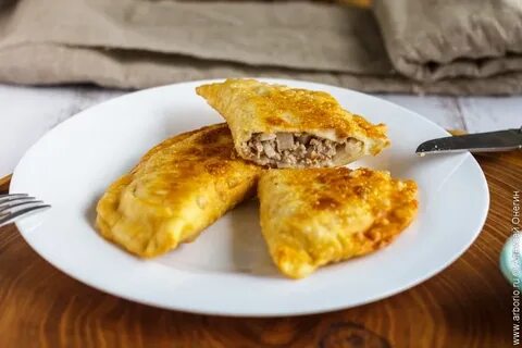 Рецепт чебуреков с фаршем на сковороде