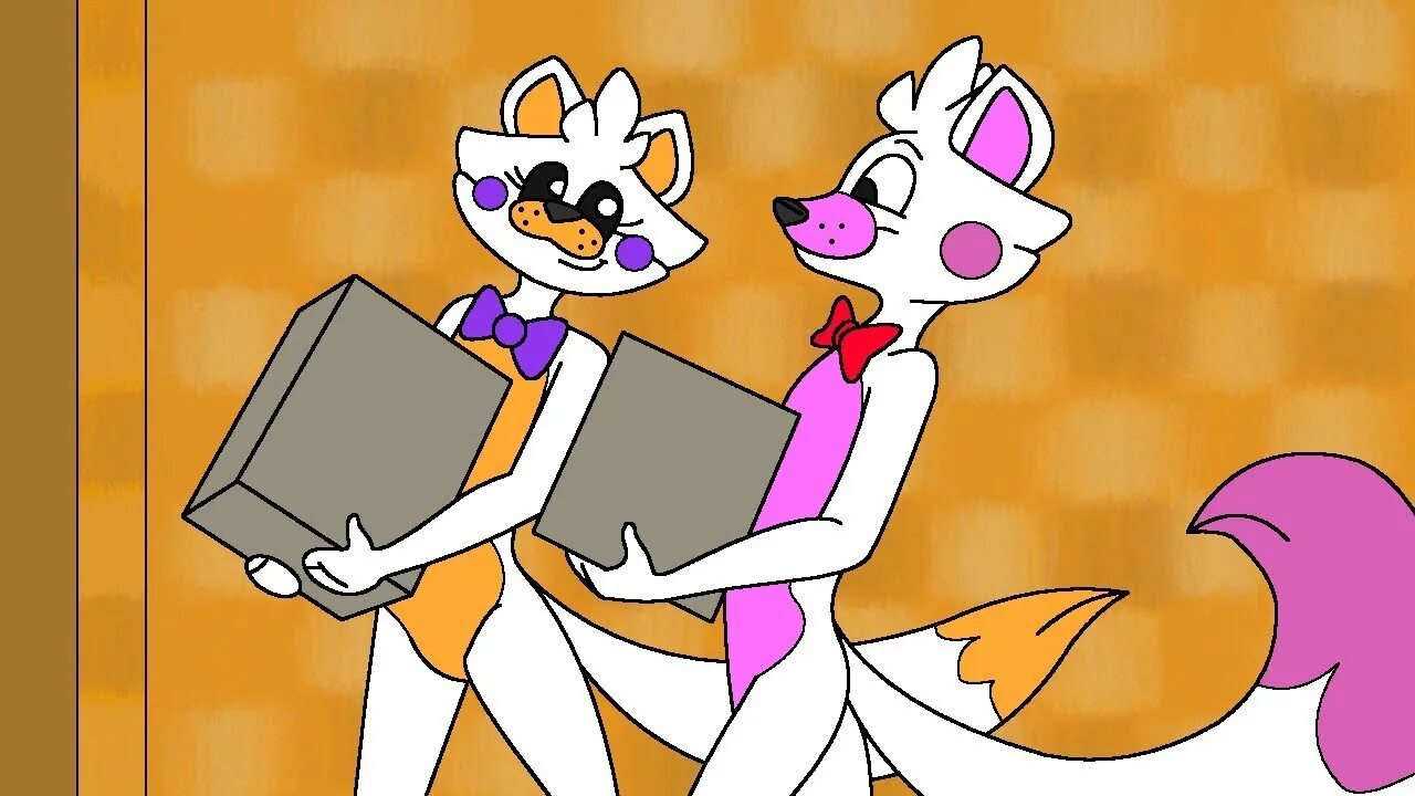 Фантайм фокси и лолбит. Лолбит и фантайм Фокси. Lolbit x Foxy. Фантайм лолбит майнкрафт. ФНАФ лолбит x фантайм Фокси.