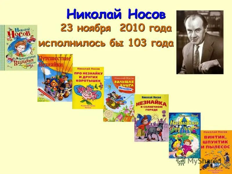 Биография носова 3 класс презентация