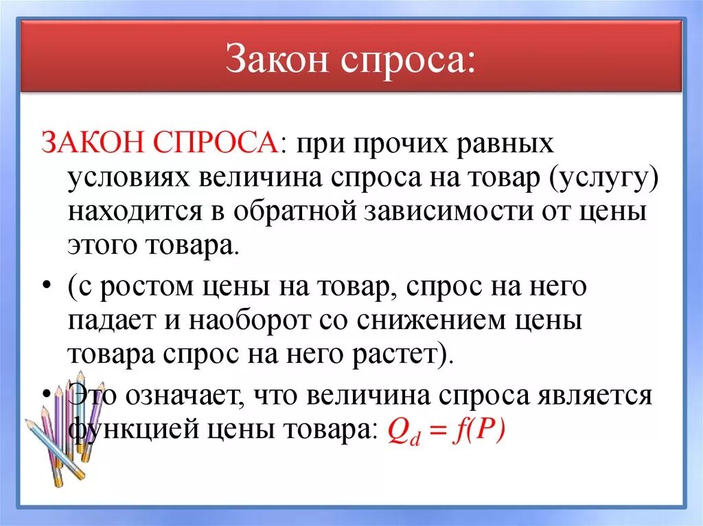 Как формируется закон спроса