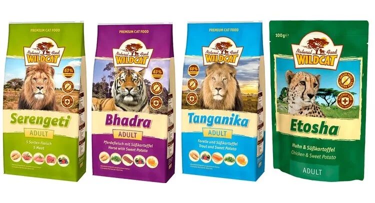Корм для диких животных. Wildcat корм для кошек. bhadra корм для кошек. wildcat etosha корм для кошек состав. корм для кошек с тигром на упаковке.