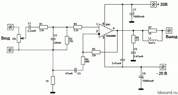 Тда 2050 схема усилителя Tda2050 усилитель: TDA2050V (TDA2050), Одноканальный HI-FI усилитель мощности кл