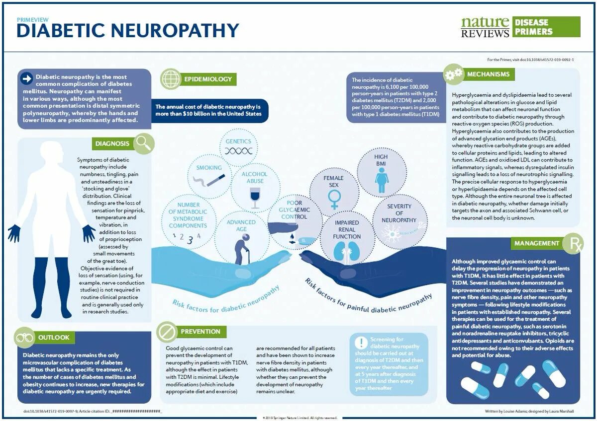 Nature reviews. Nature Reviews disease primers. Diabetic Polyneuropathy статистика.