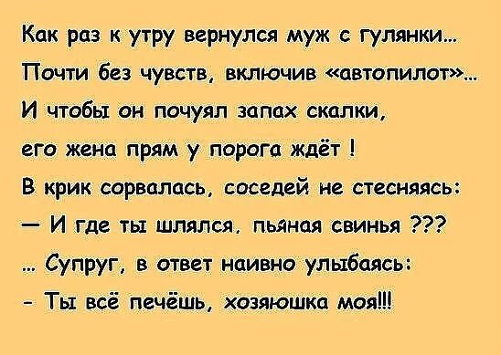 Анекдот муж вернулся с гулянки. Муж пришел после гулянок. Анекдоты про гулянку. Жена ждет мужа с гулянки.