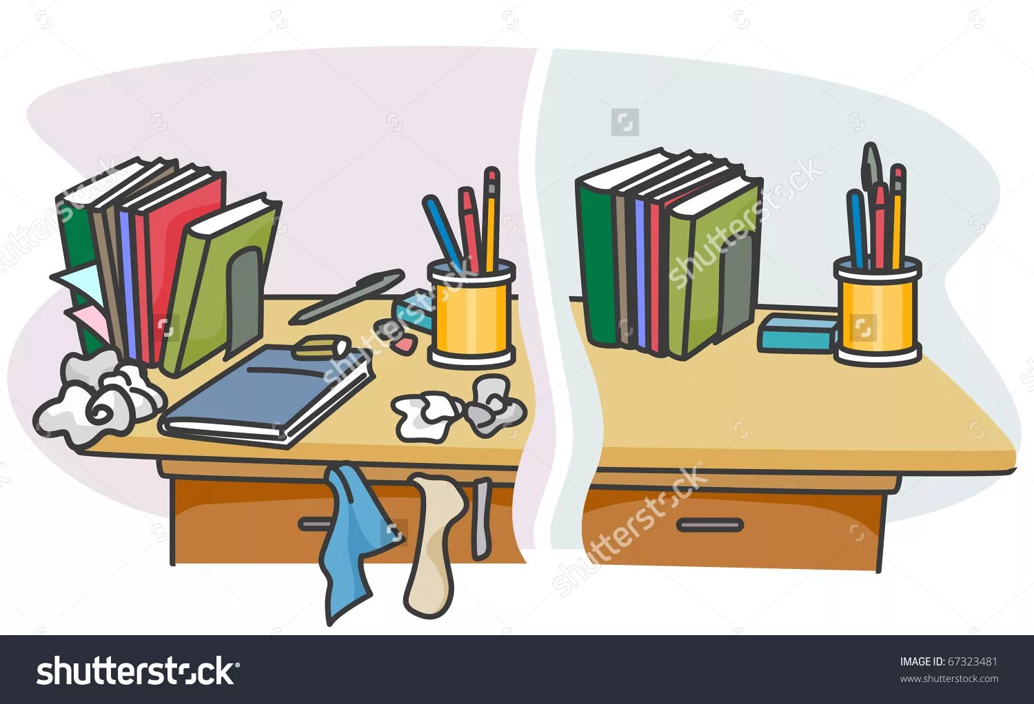 Example you tidy. Tidy messy. tidy and untidy room. tidy desk. tidy person and messy person.