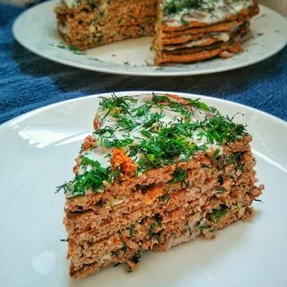 Пирог из печени слоями