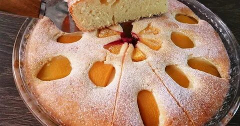 Заливной пирог с персиками свежими рецепт